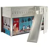 Image de Lit Mezzanine Toboggan et Rideau Pet Shop - VIPACK - Scott - 1 place - 90x200 cm - Bois massif