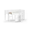 Image de Lit Mi-Hauteur - SCOTT - Bureau et Commode - Blanc - Pin Scandinave - 1 Place