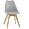 Image de Chaise style scandinave confortable - ALTER EGO - TEKI - Gris - Simili - Bois - Panneaux de particules