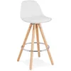 Image de Tabouret de bar design - ALTEREGO - TATAMI -Blanc - Bois Plastique - 42x42x85 cm