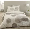 Image de VISION Parure de lit Adèle - 100% coton - 1 housse de couette 260 x 240 cm + 2 taies doreiller 65 x 65 cm - Beige - Oeko-Tex