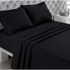 Image de Drap Plat Noir 270 x 300 cm   100% Coton   Lit Double   Fibres Naturelles   Doux et Respirant   Certifié Oeko-Tex