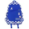 Image de Cartable - TD® - Sac en damier - Nylon anti-éclaboussures - Grande capacité - Bleu