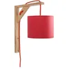 Image de TOSEL Applique 1 lumière - luminaire intérieur - tissu rouge - Style inspiration nordique - H16cm L30cm P26cm