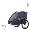 Image de Remorque vélo enfant - Polisport - 2 places - Couverture - Gris-Bleu - Roues 20 pouces