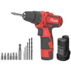 Image de Visseuse sans fil 12V Batterie Lithium 1.5Ah LED + Coffret 6 embouts de vissage + 6 forets + Adaptateur VITO