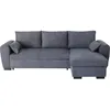 Image de Canapé dangle convertible réversible MAX - Méridienne avec coffre - Tissu gris foncé - L 240 x P 143 x H 85 cm