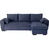 Image de Canapé dangle convertible réversible MAX - Méridienne avec coffre - Tissu bleu - L 240 x P 143 x H 85 cm