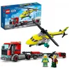 Image de LEGO® 60343 City Great Vehicles Le Transport de L’Hélicoptère de Secours Camion Jouet Cadeau pour les Enfants dès 5 Ans