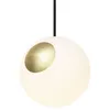 Image de BRIGHT SPOT-Suspension Laiton/Verre soufflé bouche Ø20cm blanc câble noir Nordic Tales Ø 20cm / cordon dalimentation L 300cm Blanc