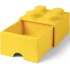 Image de LEGO Boîte de Rangement Brique 4 Plots avec Tiroir Jaune   Organiseur Empilable Jouets et Bureau