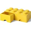 Image de LEGO Boîte de Rangement Brique 8 Plots avec 2 Tiroirs Jaune   Organiseur Empilable Jouets et Bureau