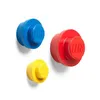 Image de Ensemble de Crochets Muraux LEGO - Jaune Bleu Rouge - Petit Moyen et Grand