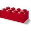 Image de LEGO Tiroir de Bureau Rouge avec 8 Tenons   Organiseur Empilable pour Fournitures Jouets et Décoration