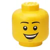 Image de LEGO Boîte de Rangement Tête Happy Boy 85 L   Empilable avec Couvercle Rangement Jouets et Chambre Enfant