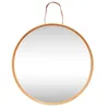 Image de Grand Miroir Rond Suspendu Bois et Lanière Cuir 0 000000