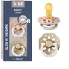 Image de BIBS Boheme Glow Lot de 2 tétines Téterelle ronde. Latex de caoutchouc naturel Taille 2 (6-18 mois) Blush Glow / Vanilla Glow