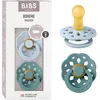 Image de BIBS Boheme Lot de 2 tétines Téterelle ronde. Latex de caoutchouc naturel Taille 1 (0-6 mois) Baby Blue / Island Sea