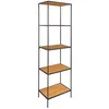 Image de Étagère à 5 étages aspect chêne avec cadre noir 51 x 36 x 170 cm