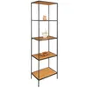 Image de Vita Étagère étroite avec 3 tablettes de rangement noir imitation chêne.