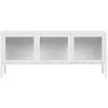 Image de Meuble TV - HOUSE NORDIC - KUBIX - Métal blanc - 3 portes vitrées - 130x40x55 cm