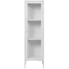 Image de Vitrine 1 porte vitrée acier blanc 40 x 35 x 140 cm