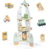 Image de Garage enfant- Mamabrum- Fusée Spatiale en bois- Ascenseur mobile- 2 astronautes - Accessoires inclus