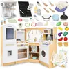 Image de Cuisine Enfant en Bois - MAMABRUM - MAM171 KITCHEN - Interactive avec Éclairage LED - 50 Accessoires Inclus