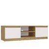Image de TIVOLI - Meuble TV style moderne - 120x40x36cm - 2 niches + 2 portes - Artisan et Blanc