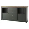 Image de Buffet 2 portes 4 tiroirs Petits-meubles - Martin - 181 x 42 x 93cm - Vert et bois