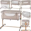 Image de MoMi SMART BED   Lit Cododo Bébé 4-en-1   Hauteur & Inclinaison   Berceau avec Moustiquaire Matelas Accès Latéral   Beige