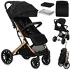 Image de MoMi ESTELLE DAKAR   Poussette Bébé Ultra Compacte   Grandes Roues   Pliage Facile   Accessoires Inclus   Noire