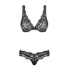 Image de Ensemble 2 pcs - OBSESSIVE - Luvae Noir - S-M - Dentelle délicate - Multistretch