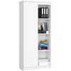 Image de AKORD Bibliothèque de bureau Étagère R80 blanche 80 cm (1) porte couleur blanc mat 8 étagères - 80x35x180 cm