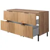 Image de Meuble de Salle de Bain sur Pieds Sous Double Vasque avec Plan FLOW   Chêne Craft   120 cm