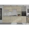 Image de LASSEN Cuisine complète L 300 cm avec demi-colonne four et hotte - Décor chêne sonoma