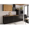 Image de Cuisine complète AYA - Décor noir - L 280 x P 60 x H 214 cm - Plan de travail inclus