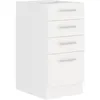 Image de ATLAS Meuble bas 4 tiroirs - Décor blanc - L40 x P52x H82 - Plan de travail non inclus