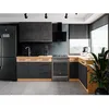 Image de Cuisine complète dangle ROCK 268 x 148 cm - Angle réversible - Décor chêne et gris matera - Plan de travail non inclus