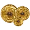Image de 3 éventails déco or 23-32-40cm