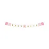 Image de Guirlande en carton baby girl rose et métallisée 15 x 175 cm - Rose