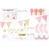Image de Décorations danniversaire pour le 1er anniversaire - Set en rose et or