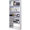 Image de Bibliothèque avec 4 étagères de rangement coloris Blanc artic - 201 cm (hauteur) x 80 cm (longueur) x 28 cm (profondeur)