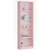 Image de Bibliothèque avec 5 étagères coloris rose - 180 cm (Hauteur) x 52 cm (Longueur) x 25 cm (Profondeur)