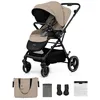 Image de Poussette Kinderkraft YOXI jusquà 27 kg face parent face route dossier réglable grandes roues capote UPF50+ beige