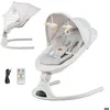 Image de Balancelle Transat Bébé Kinderkraft TULSY électrique pliable télécommande Bluetooth 5 vitesses moustiquaire Beige