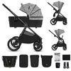 Image de Poussette 2-en-1 jusqu à 27 kg Kinderkraft NEA 2 BIZUU siège réversible roues increvables pliage compact Lunar Black