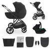 Image de Poussette Kinderkraft PRIME 3 trio 3 en 1 travel system pliage compact memory buttons grandes roues noir