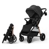 Image de Poussette Kinderkraft GRANDE 2 canne pliable compacte bébé allongée grandes roues amorties 22 kg CLICK&FOLD noir
