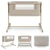 Image de Lit bébé Kinderkraft NESTEE GROW 2 cododo évolutif 3 en 1 hauteur réglable 5 niveaux matelas inclus pliable beige
